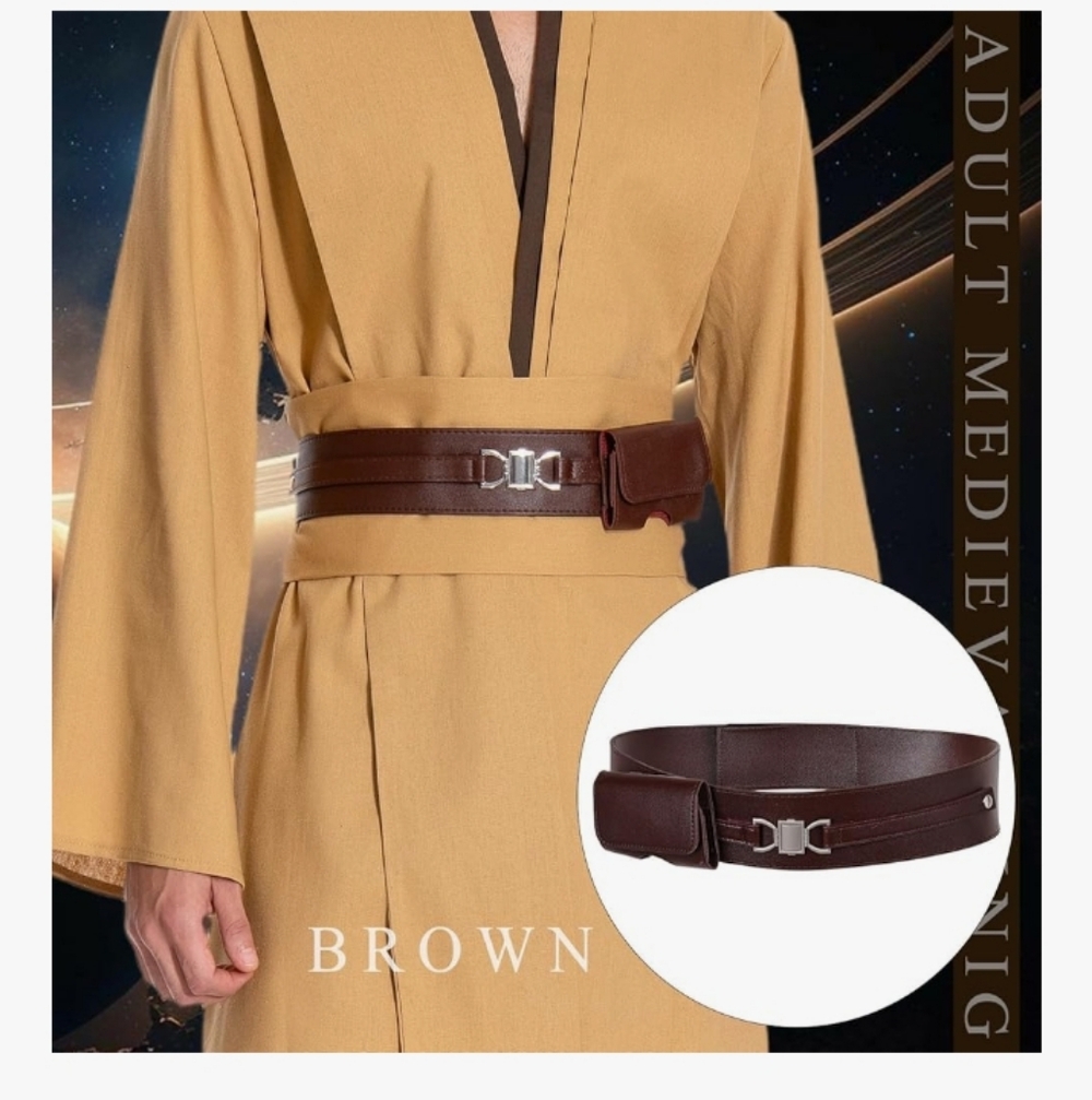 Brown Leather Waist Belt Sz L